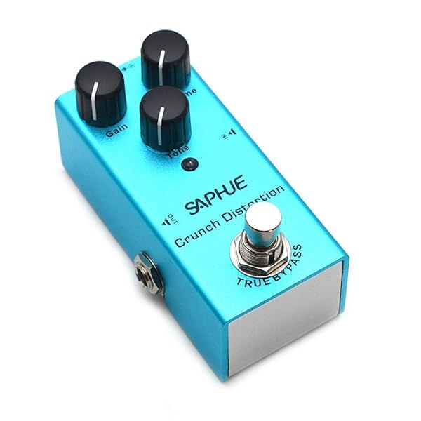 SAPHUE Crunch Distortion Guitar Effects Pedal with Gain Volume Tone Knobs True Bypass Mini Steel Shell for Electric Guitar Kit
