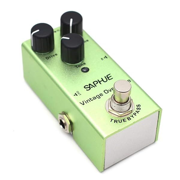 SAPHUE Vintage Overdrive Guitar Pedal - True Bypass, Mini Design, Steel Shell, Perfect for Electric Guitar Kits