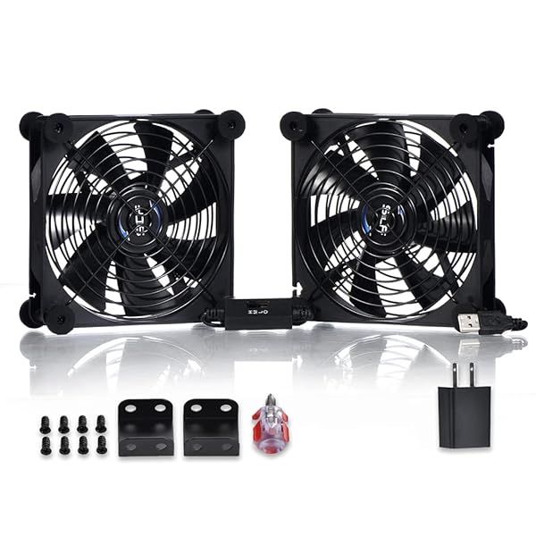 Dual 140mm USB Speed Control Fan for TVs, Consoles & Routers - 5V Portable Cooling Solution