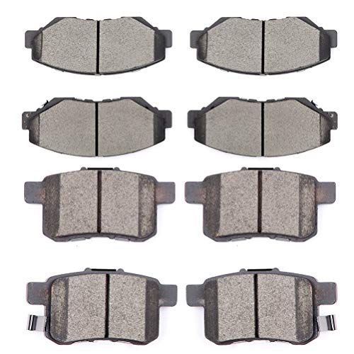 SCITOO Ceramic Brake Pads Kit for 2008-2012 Honda Accord - 8pcs Front & Rear Replacement