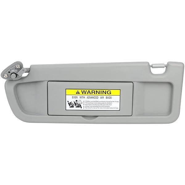 SCITOO Left Driver Side Gray Sun Visor Assembly for 2006 to 2011 Honda Civic Without Sunroof