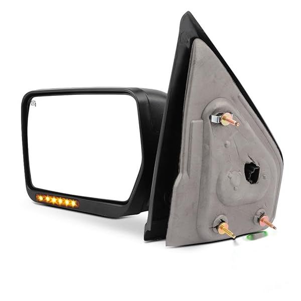 SCITOO Tow Mirror for 2007-2014 Ford F150 - Power Heated, Turn Signal, Black Housing, Manual Folding