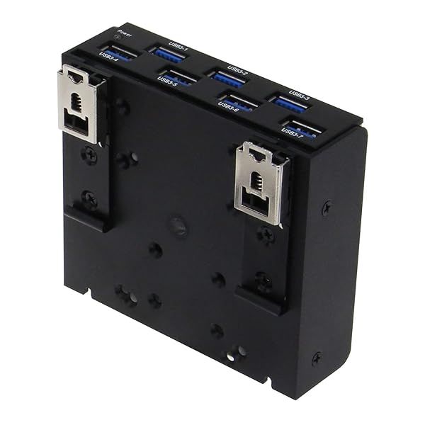 SEDNA USB 3.1 Gen 1 7 Port DIN-Rail Mounting Hub for Industrial Control and Server Cabinet Applications