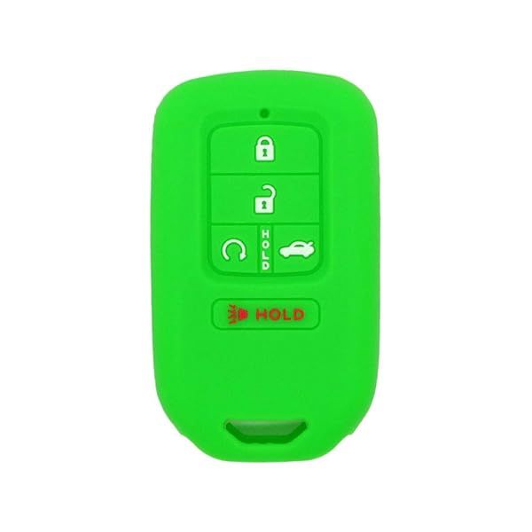 SEGADEN Light Green Silicone Key Fob Cover for Honda 4+1 Button Remote - Durable Protector Case