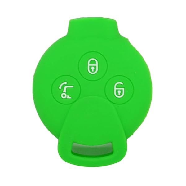 SEGADEN Light Green Silicone Key Fob Case for Mercedes Benz Smart Fortwo - 3 Button Remote Protector
