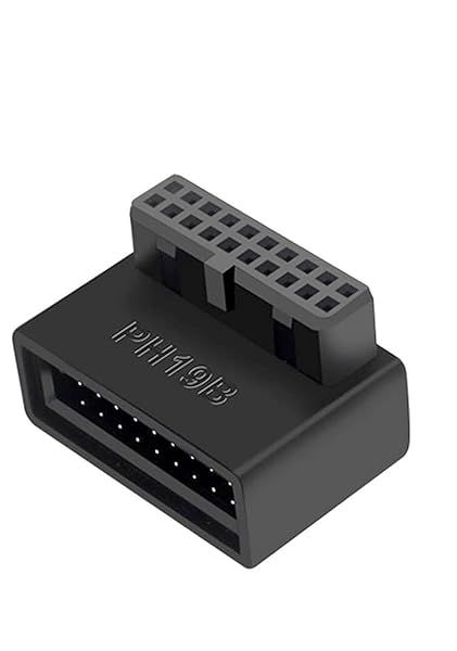 SHANFEILU USB 3.0 90 Degree Adapter: 19/20 Pin Male to Female Extension for Desktop Motherboards
