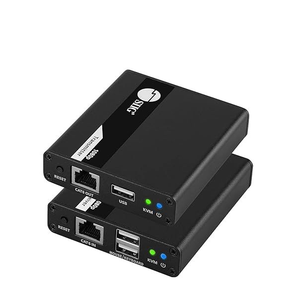 SIIG HDMI KVM Extender: 230ft 1080p 60Hz, USB Ports, Audio Extractor, Low Latency - CE-H27411-S1