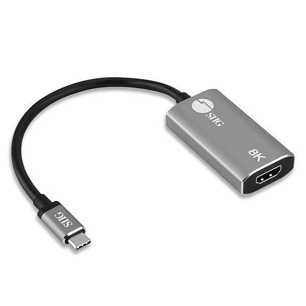 SIIG Type C to HDMI Adapter 8K - USB-C to HDMI 60Hz/120Hz, Thunderbolt 3 Compatible for Monitors & TVs