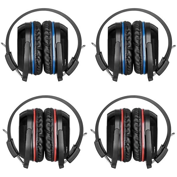 SIMOLIO 4 Pack IR Headphones for Car DVD & TV - Dual Channel Infrared for Dodge, Honda, GMC & More - Not Bluetooth