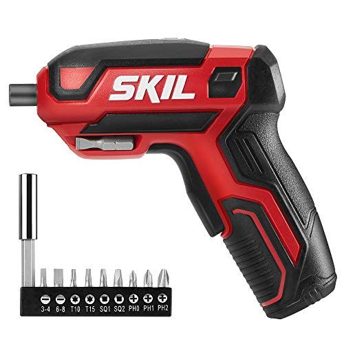 SKIL 4V Cordless Screwdriver with 9 Bits and USB Charging Cable for Quick and Easy DIY Projects