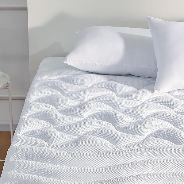Sleep Zone Full Size Cooling Mattress Topper - Breathable, Washable, Deep Pocket Pad for Double Bed Comfort