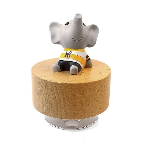 SOFTALK Cute Little Animal Wooden Mechanical Music Box, You are My Sunshine Musical Boxs,Gift for Boys and Girls Kids (Elephant)