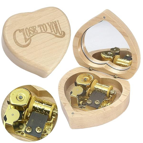 SOFTALK Heart-Shaped Music Box - Perfect Retro Gift for Christmas, Birthdays & Valentine's Day