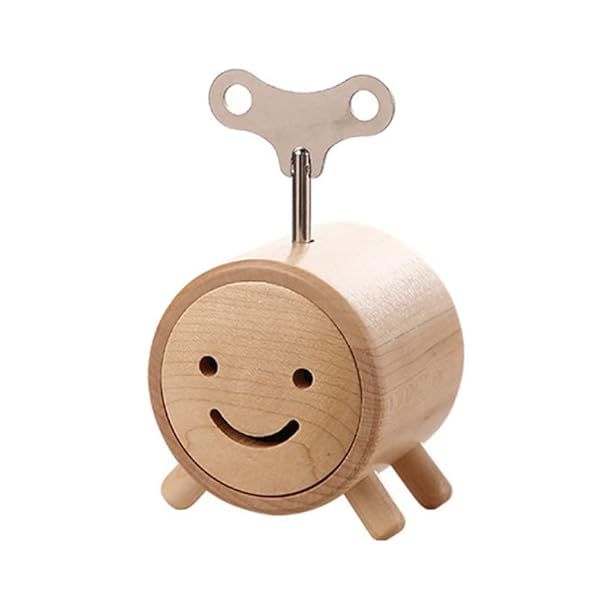 SOFTALK 18-Note Wooden Music Box - Perfect Gift for Christmas, Birthdays & Valentine's Day (Cylindrical, 'One Love' Tune)