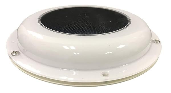 SOLATEK Solar Ventilation Fan with Battery for Boat Yacht Camper Home White Efficient Cooling Solution