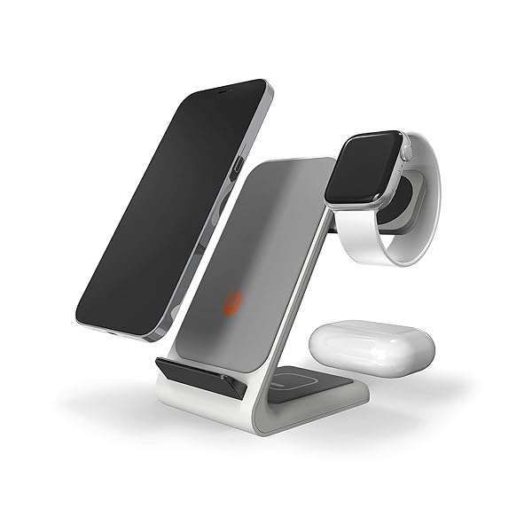 STM ChargeTree 3-in-1 Wireless Charging Station for iPhone, Samsung, AirPods & Apple Watch - Qi-Certified, Fast Charging