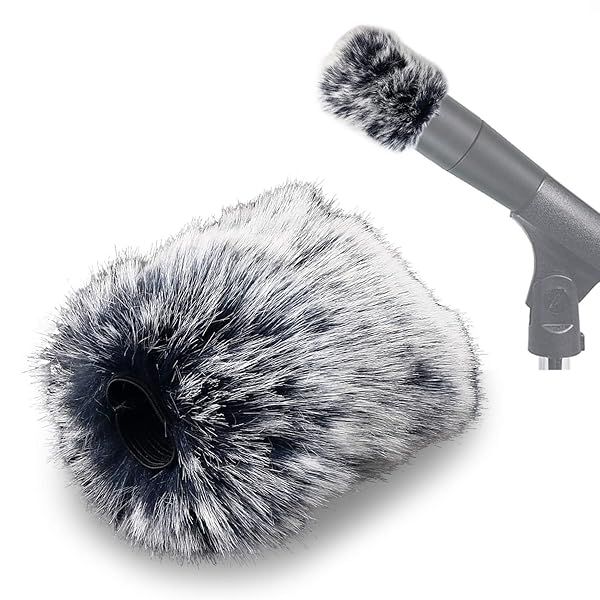 SUNMON Microphone Furry Windscreen for Shure A2WS SM57 and 545 Series Muff Windshield Windjammer Deadcat