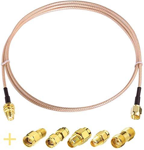 SUPERBAT SMA Male to Female RF Coaxial Cable 6inches with 5pcs Adapter Kit for WiFi Ham Radio GPS 3G 4G LTE Antenna