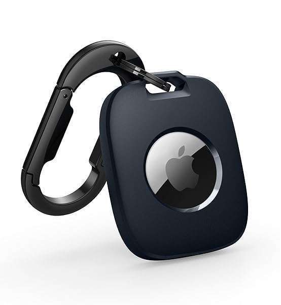 Buy SURITCH AirTag Holder - Shockproof TPU Keychain with Carabiner for Kids, Pets & Luggage - Dark Blue
