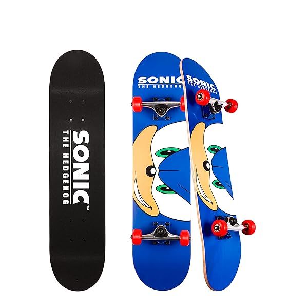 Buy Sakar Sonic The Hedgehog Skateboard - Kids & Teens Cruiser with Graphic Grip Tape & ABEC 5 Bearings