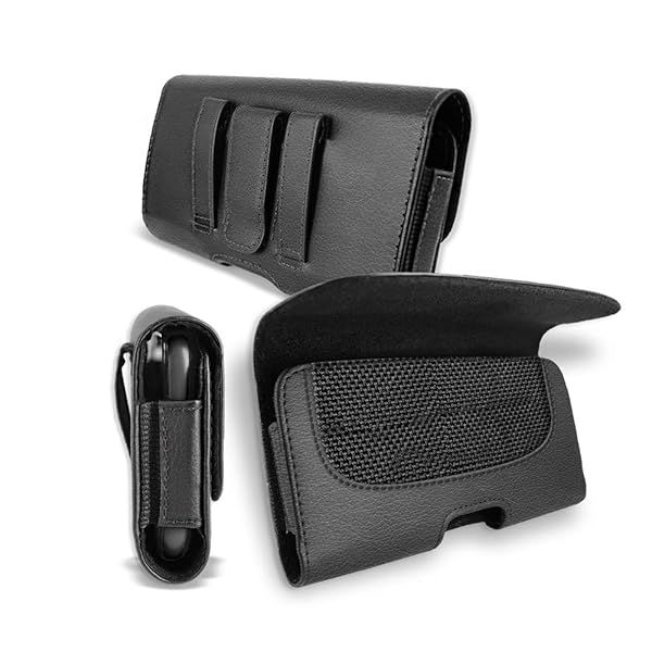 Samsung Galaxy S9 Leather Pouch Case XL Size Side Way Holster Clip for Thick Hybrid and Otter Box Type Cases