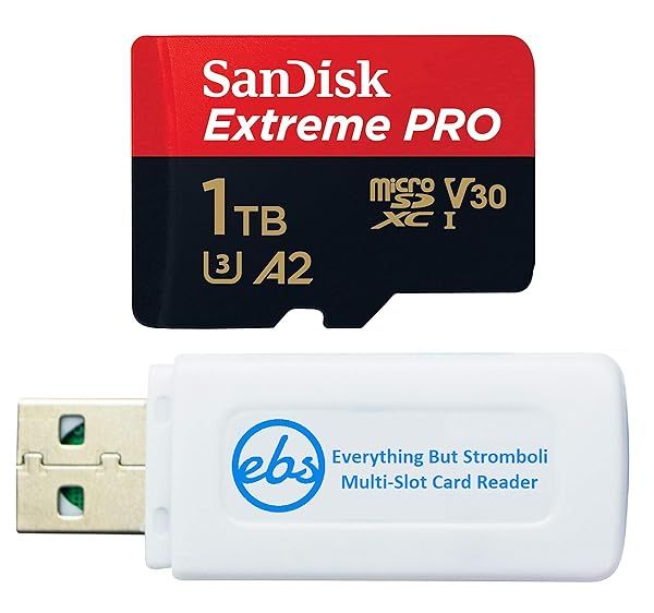 SanDisk 1TB Extreme Pro MicroSD Card with Adapter for GoPro Hero 9 8 Max 360 U3 V30 4K A2 Class 10 and Everything But Stromboli Reader
