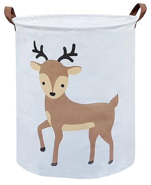 Sanjiaofen Kids Laundry Basket Deer Collapsible Hamper for Baby Room Decor Nursery Toy Organizer