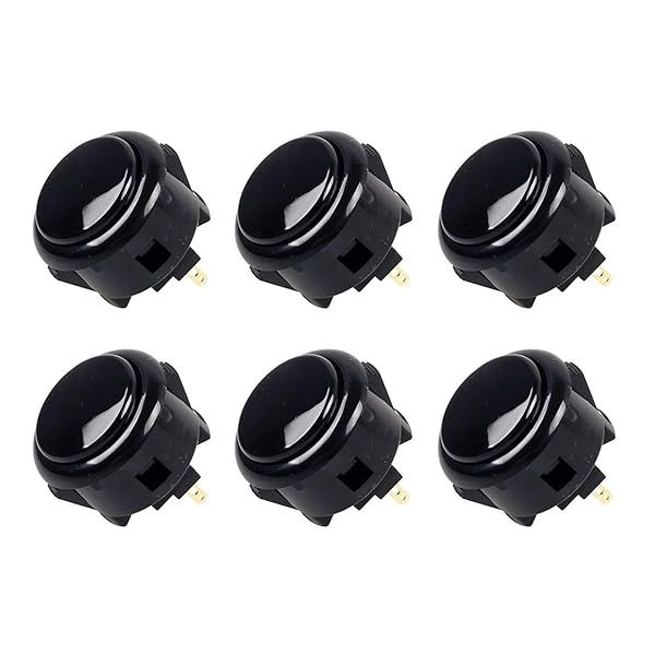 Sanwa 6 pcs OBSF-30 Original Push Button 30mm Pink for Arcade Jamma Video Game and Joystick Console Games