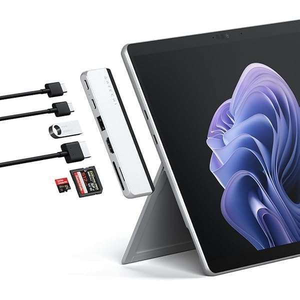 Upgrade Your Surface Pro 9 with Satechi Dual USB-C Hub: 4K HDMI, USB4 Pass-Through & More!