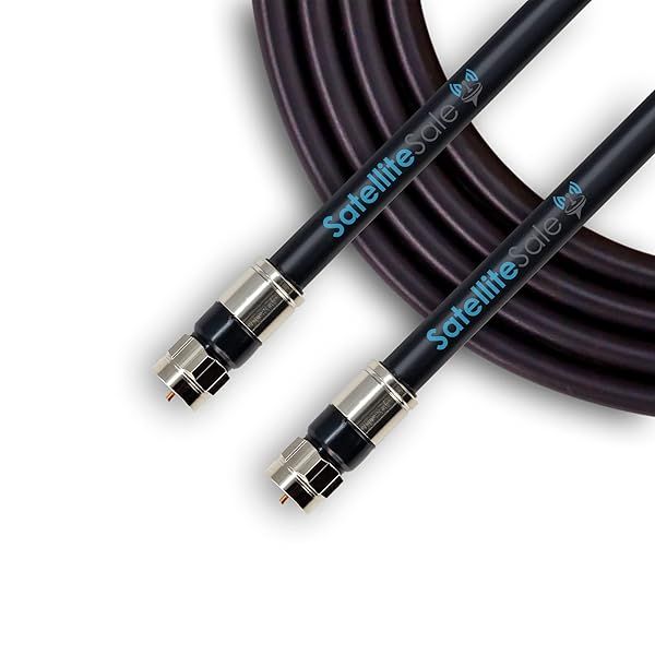 Buy 200ft SatelliteSale 75Ohm RG-6/U Coaxial Cable with F-Type Connector - Indoor/Outdoor Universal Black Wire