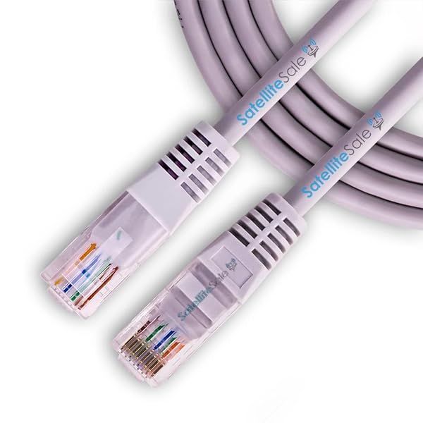 SatelliteSale RJ45 Cat-5e Network Ethernet Cable 25 Feet 100 MHz 1000 Mbps Gray UTP Cord for Fast Internet Connection