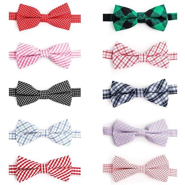 Segarty Dog Bow Tie Plaid Adjustable Bowties for Dogs Cats Perfect for Weddings Thanksgiving Christmas Costumes Small Medium Large