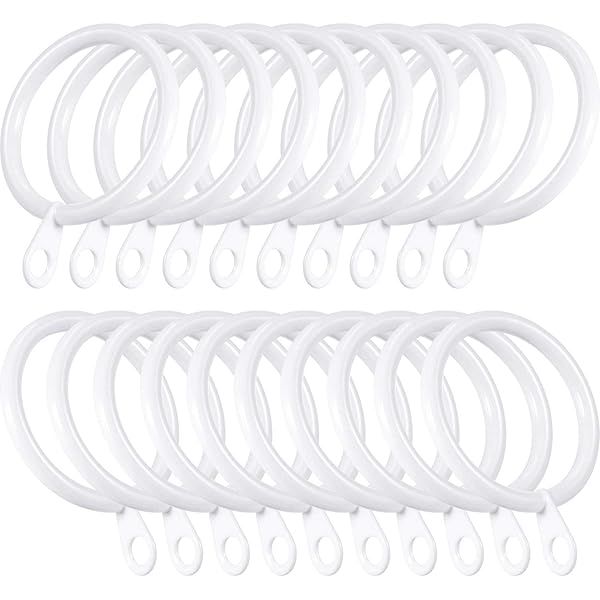 Shappy 20 Packs Metal Curtain Rings for Drapery and Rods 30 mm Internal Diameter White