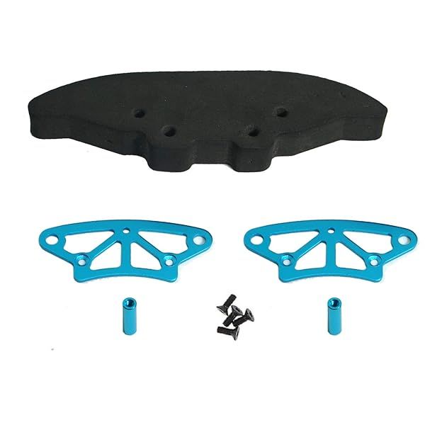 ShareGoo Front Foam Bumper Aluminum Bumper Rail Upper Plate for HSP Redcat Racing 1/10 RC Drift Car Lightning EP Drift EPX Pro STK Lightning STR