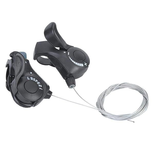 Shift Levers 3X7 Speed Thumb Gear Shifters with Inner Cables for Mountain Road City Folding Bikes 1 Pair