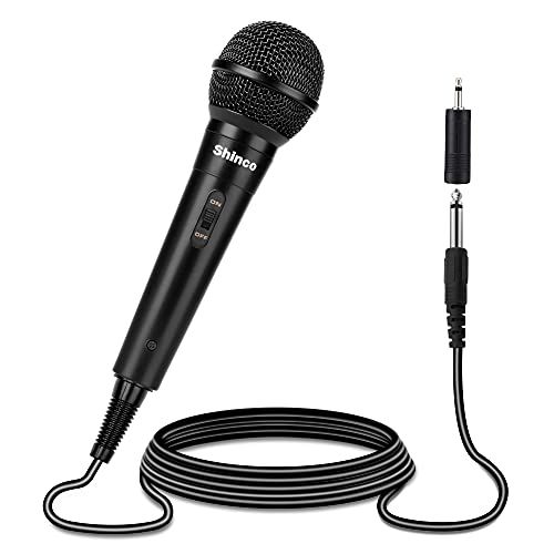 Shinco Handheld Dynamic Cardioid Microphone with 13ft Cable and ON Off Switch for Speakers Karaoke and Mixers