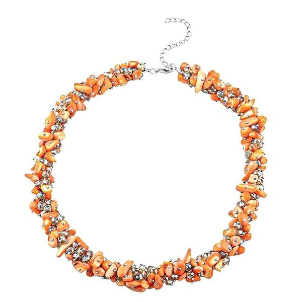 Shop LC Orange Shell Beaded Necklace for Women Beach Jewelry Summer Gifts 20-23 Inches Perfect for Birthdays