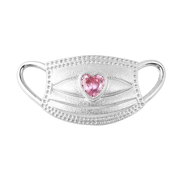 Shop LC Pink Cubic Zirconia Charm Mask Pendant in 925 Sterling Silver Ideal Birthday Gifts for Women Nurses and Doctors