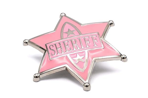 Pink Cowgirl Sheriff Badge Cute Accessory for Women's Costumes Dress-Up Parties Halloween and Western Birthday Celebrations
