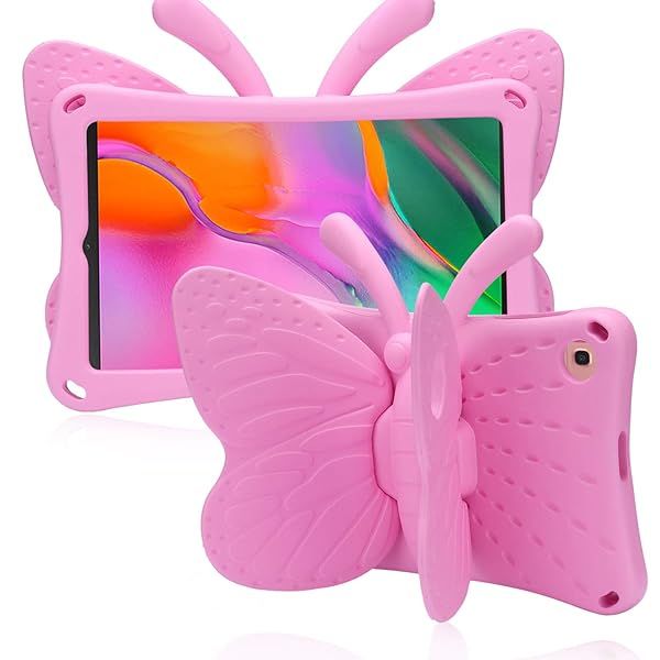 Simicoo Kids Case for Samsung Galaxy Tab A 8.4 - Cute Butterfly Design, Shockproof & Lightweight EVA Cover (Pink)