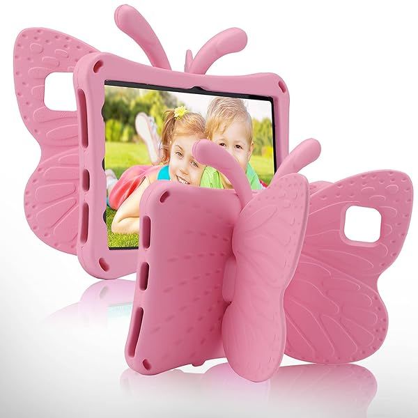 Simicoo Samsung Tab A7 10.4 Kids Case - Cute Butterfly Design, Shockproof & Lightweight EVA Cover for Girls (Pink)