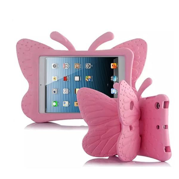 Simicoo 3D Cute Butterfly iPad Pro 9.7 Case - Lightweight, Shockproof & Kid-Friendly (Pink) for 2017/2018 Models