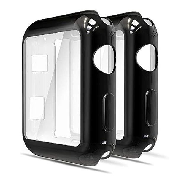 Simpeak 2PACK Soft Screen Protector Case for Apple Watch Series 10 9 Ultra 8 7 6 5 4 3 2 1 in Black for 38mm 42mm 40mm 44mm 41mm 45mm 46mm 49mm