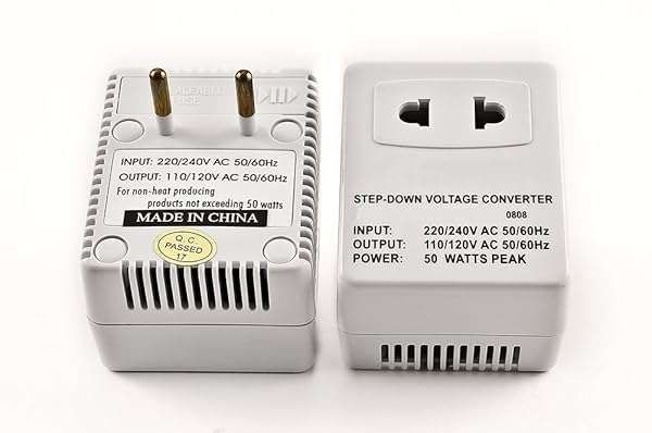 Simran SM-250R Step Down Voltage Converter 50W for 220V Travel - Fuse Protection & Compact Design