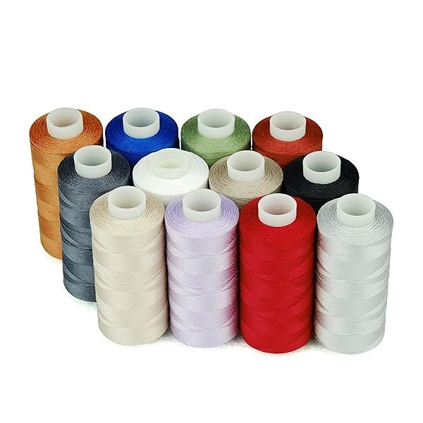 Simthread 12 Multi-Color Cotton Quilting Thread - 550 Yards Each for All Sewing Projects