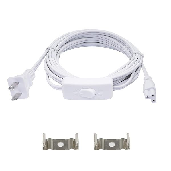 SinLoon UL-LP Certified 18AWG LED Wire Connector Power Cord with On/Off Switch for T5 T8 Tube - 13.1FT Extension Cable