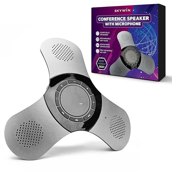 Skywin Bluetooth Conference Speaker Portable Wireless Microphone for Office Desk Computer Laptop Smart Speakerphone for Home Office