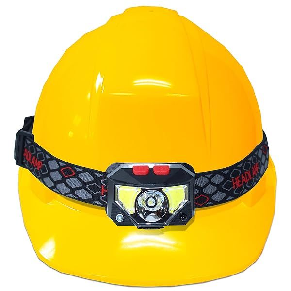 Skywin Hard Hat Light, Headlamp Rechargeable, Lightweight USB, XPG+COB 3 LED 200 Lumen Camping Helmet Light for Adults with Red Light IP44 Waterproof