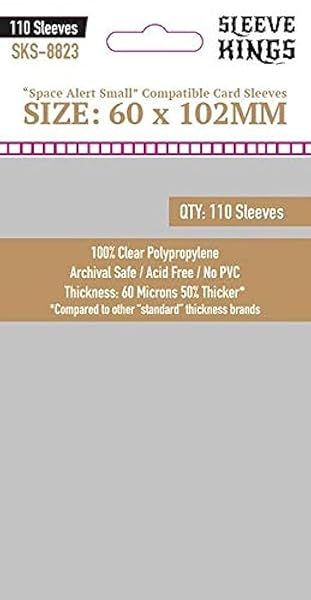 Sleeve Kings Space Alert Card Sleeves 60mm x 102mm 110 Pack 60 Microns for Ultimate Card Protection