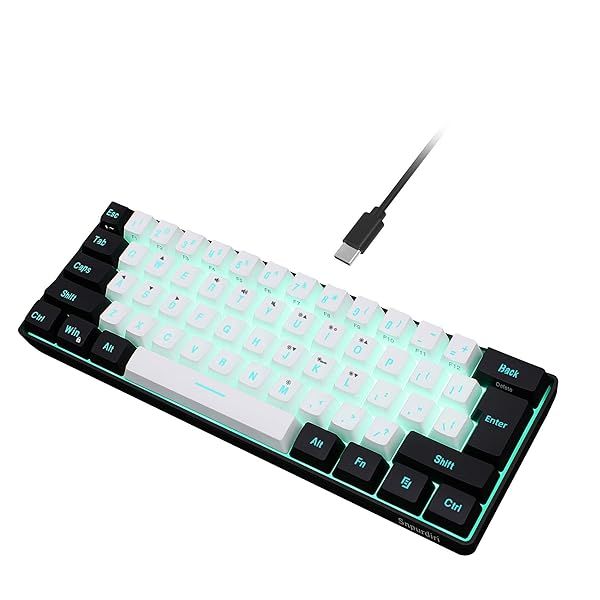Buy Snpurdiri 60% Wired RGB Gaming Keyboard - Compact, Waterproof, 61 Keys for PC/Mac - Perfect for Gamers & Travel!